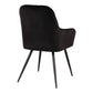 Harbo Dining Chair - Chair in black velvet with black legs - set of 2 - Velaria Interiors