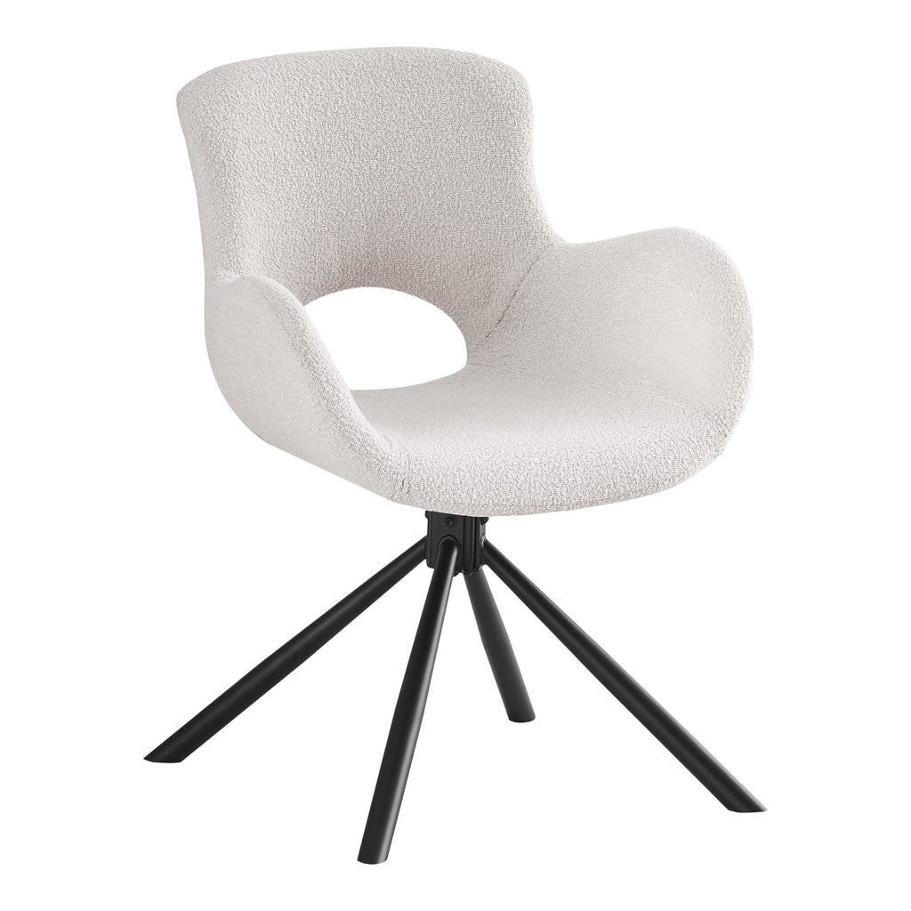 Amorim Dining Chair - Dining Chair, in bouclé off-white with swivel - set of 2 - Velaria Interiors