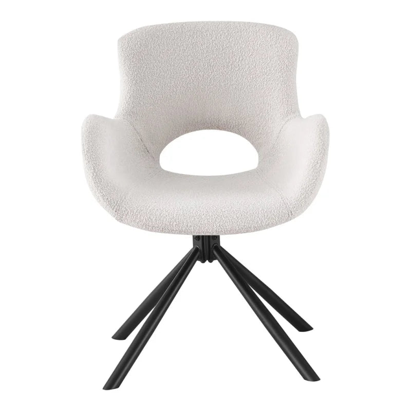 Amorim Dining Chair - Dining Chair, in bouclé off-white with swivel - set of 2 - Velaria Interiors