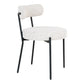 Badalona Dining Chair - Dining Chair, white bouclé with black legs, HN1270 - set of 2 - Velaria Interiors