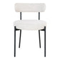 Badalona Dining Chair - Dining Chair, white bouclé with black legs, HN1270 - set of 2 - Velaria Interiors