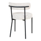 Badalona Dining Chair - Dining Chair, white bouclé with black legs, HN1270 - set of 2 - Velaria Interiors