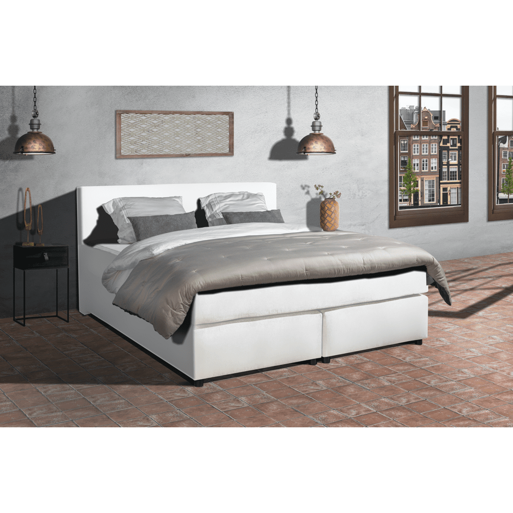 Mörgenn Boxspring Parga - Lederlook - Complete set - 140x200 - Velaria Interiors