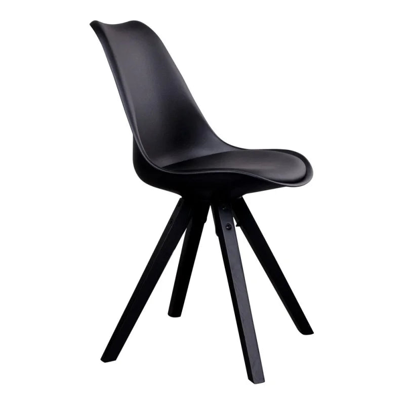 Bergen Dining Chair - Chair in black with black wood legs - set of 2 - Velaria Interiors