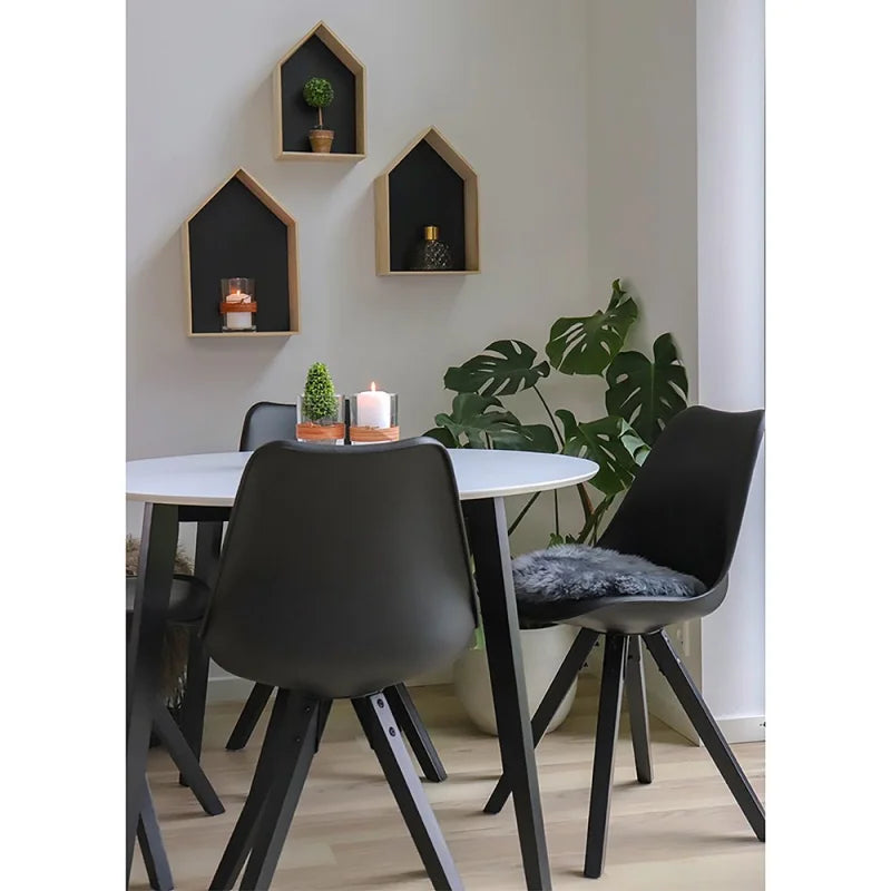 Bergen Dining Chair - Chair in black with black wood legs - set of 2 - Velaria Interiors