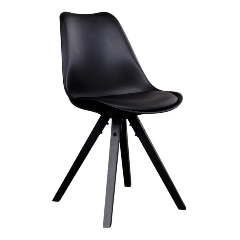 Bergen Dining Chair - Chair in black with black wood legs - set of 2 - Velaria Interiors