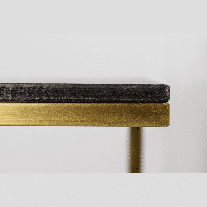 Bijzettafel Finnley - black wash/antique gold - mangohout/ijzer - Velaria Interiors