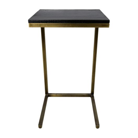 Bijzettafel Finnley - black wash/antique gold - mangohout/ijzer - Velaria Interiors