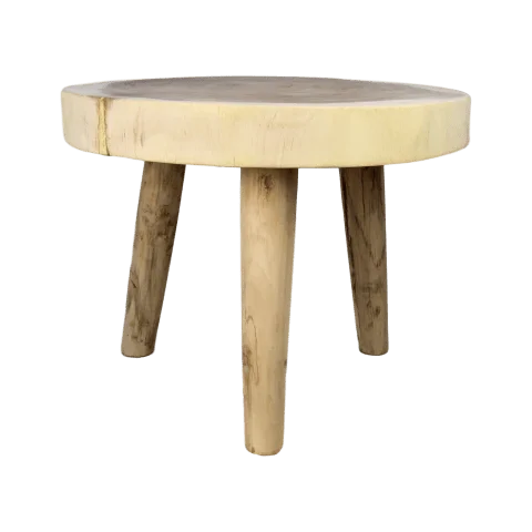 Bijzettafel - Rond - ø50 cm - Naturel - Munggur - Velaria Interiors