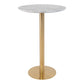 Bolzano Bar Table - Bar table with top in marble look and brass base Ã¸70x105cm - Velaria Interiors