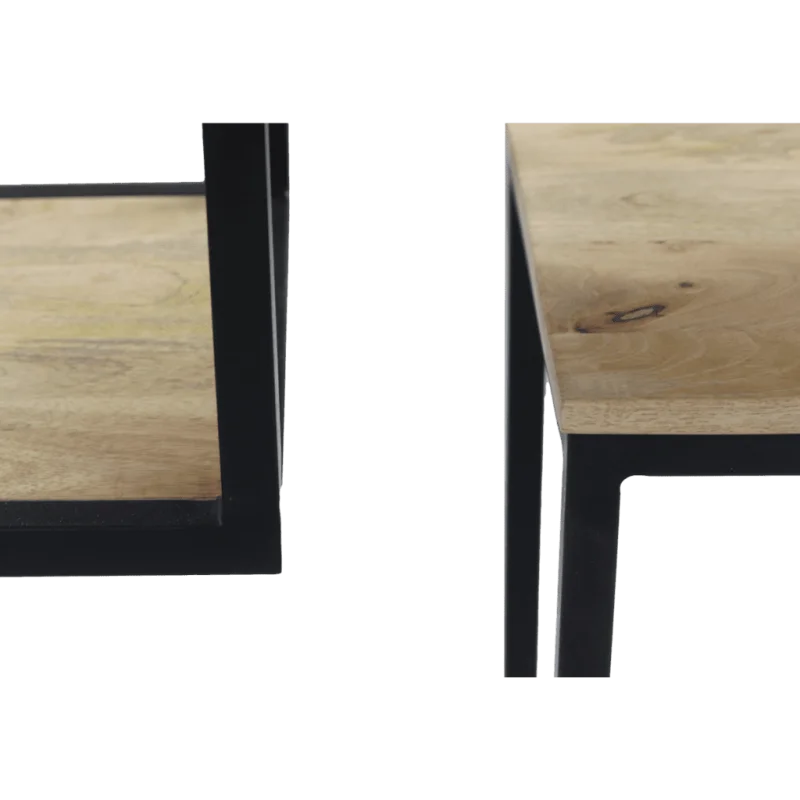 Console tafel - 100x35x75 - Naturel/zwart - Mangohout/ijzer - Velaria Interiors