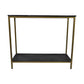 Console tafel - 100x35x86 - Zwart/goud - Marmer/metaal/mangohout - Velaria Interiors