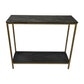 Console tafel - 100x35x86 - Zwart/goud - Marmer/metaal/mangohout - Velaria Interiors