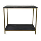 Console tafel - 100x35x86 - Zwart/goud - Marmer/metaal/mangohout - Velaria Interiors