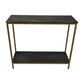 Console tafel - 100x35x86 - Zwart/goud - Marmer/metaal/mangohout - Velaria Interiors