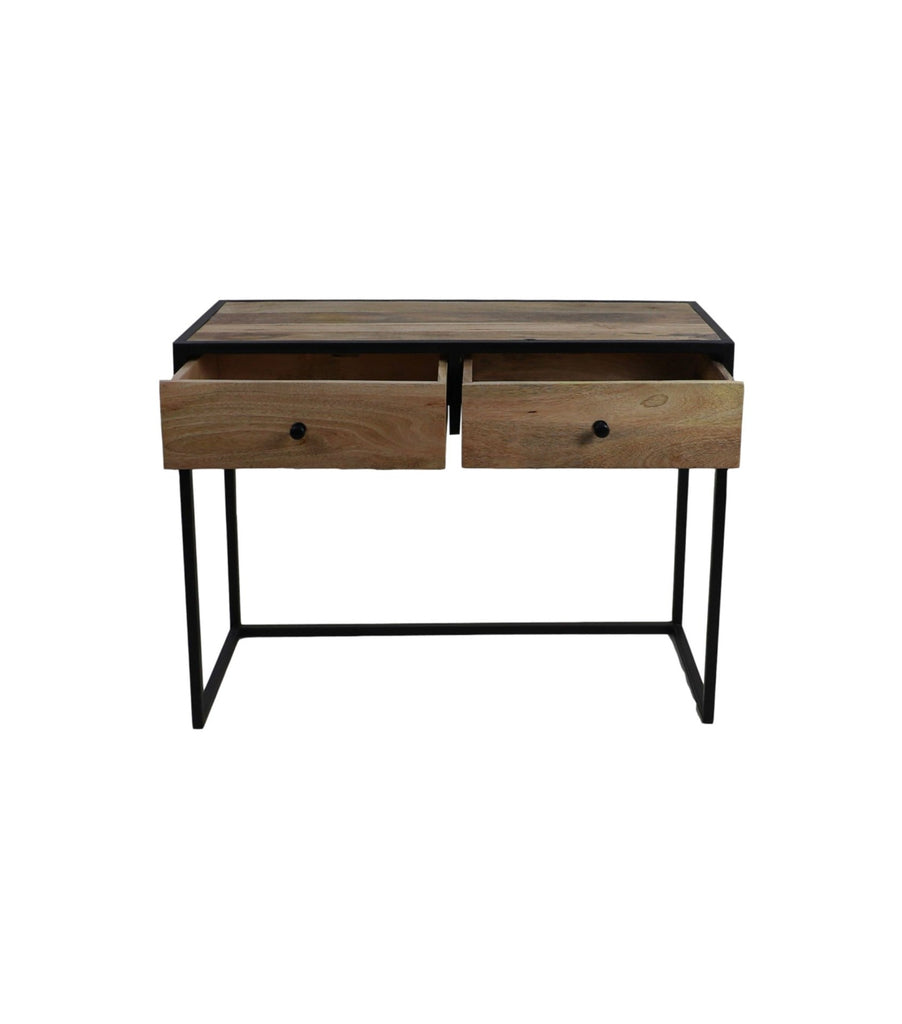 Console tafel Dublin - 100x45x75 - Mangohout/ijzer - Naturel/zwart