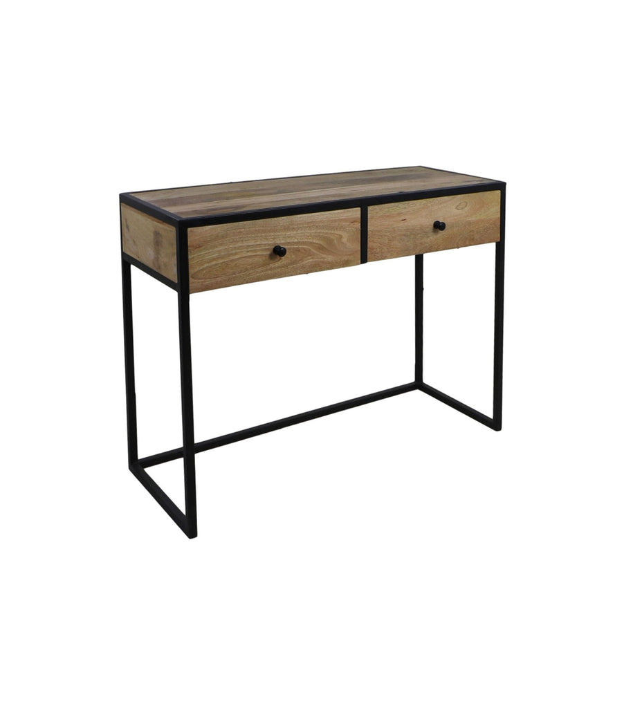 Console tafel Dublin - 100x45x75 - Mangohout/ijzer - Naturel/zwart