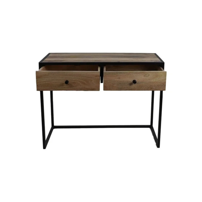 Console tafel Dublin - 100x45x75 - Mangohout/ijzer - Naturel/zwart - Velaria Interiors