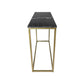 Console tafel Marseille - 100x35x75 - Zwart/goud - Marmer/metaal - Velaria Interiors