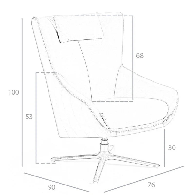 Draaifauteuil Bentley - Leer - Velaria Interiors