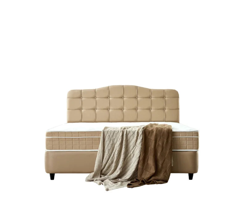 Dreamhouse Boxspring Marrakech Kunstleer - 140x200 - Taupe - Bedden