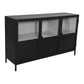 Dressoir Bronx - 140x40x85 - Zwart/grijs - Metaal - Velaria Interiors