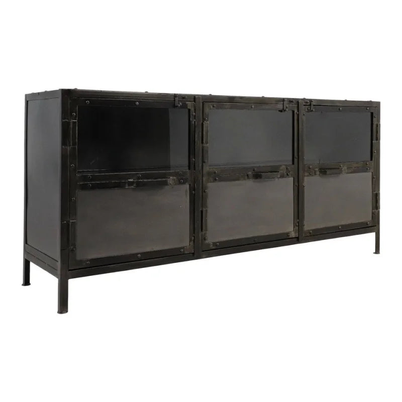 Dressoir Brooklyn - 150x40x70 - Natural Steel - Ijzer/glas - Velaria Interiors