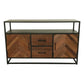 Dressoir Verona - 140x40x85 - Bruin/zwart - Oud hout/metaal