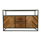 Dressoir Verona - 140x40x85 - Bruin/zwart - Oud hout/metaal - Velaria Interiors