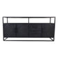 Dressoir Verona - 180x40x85 - Zwart - Mangohout/ijzer - Velaria Interiors