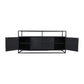 Dressoir Verona - 180x40x85 - Zwart - Mangohout/ijzer - Velaria Interiors