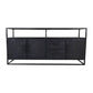 Dressoir Verona - 180x40x85 - Zwart - Mangohout/ijzer - Velaria Interiors