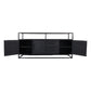 Dressoir Verona - 180x40x85 - Zwart - Mangohout/ijzer - Velaria Interiors