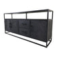 Dressoir Verona - 180x40x85 - Zwart - Mangohout/ijzer - Velaria Interiors