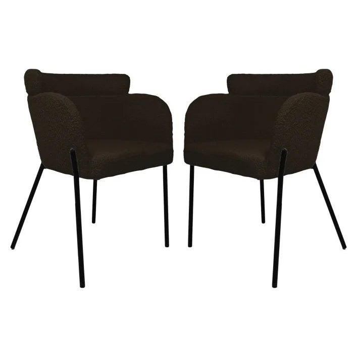 Eetkamerstoel Luca - Espresso - Stof/metaal - Set van 2 - Velaria Interiors