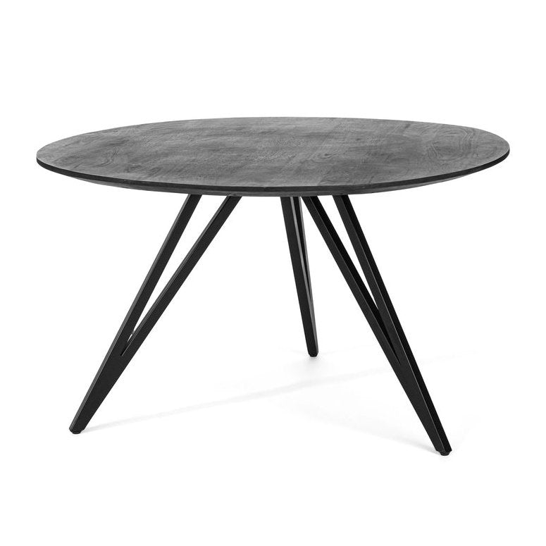 Eetkamertafel rond, 130 cm, M340 zwart - Velaria Interiors