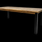 Eettafel Atlanta - 180x90x78 - Naturel/zwart - Rustiek oud teak/metaal - Velaria Interiors