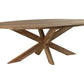 Eettafel tuin ovaal met kruispoot - 220x110x76 - Naturel - Oud teakhout