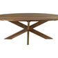 Eettafel tuin ovaal met kruispoot - 240x110x76 - Naturel - Oud teakhout