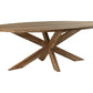 Eettafel tuin ovaal met kruispoot - 240x110x76 - Naturel - Oud teakhout