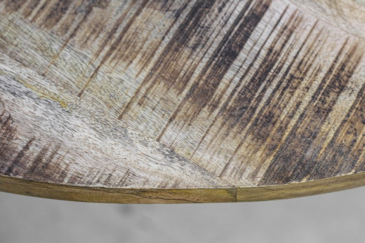 Eettafel Valencia - ø120 cm - Naturel/zwart - Mangohout/metaal - Velaria Interiors