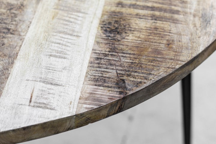 Eettafel Valencia - ø120 cm - Naturel/zwart - Mangohout/metaal - Velaria Interiors