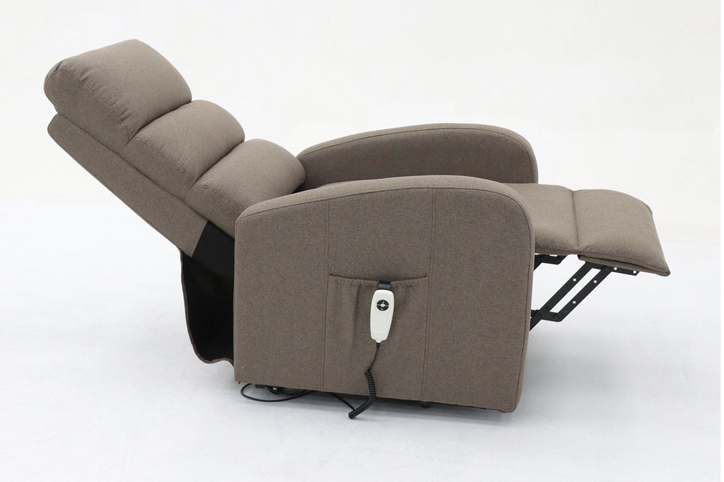 Elektrische relaxfauteuil met lift 'Brugge' in stof Taupe