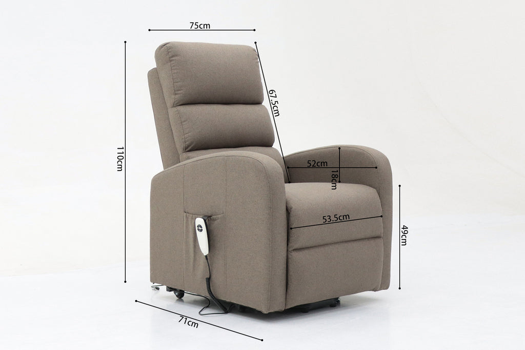 Elektrische relaxfauteuil met lift 'Brugge' in stof Taupe