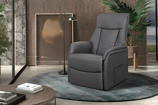 Elektrische Relaxfauteuil met lift 'Miami' PU Grijs