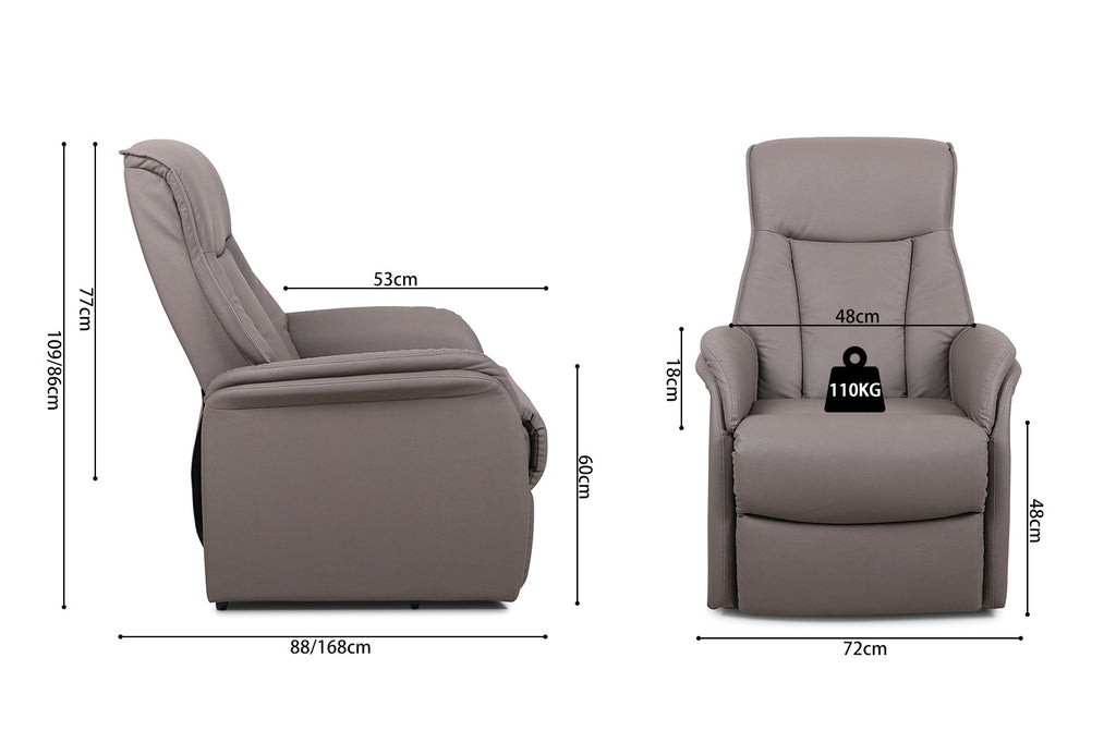 Elektrische Relaxfauteuil met lift 'Miami' PU Taupe