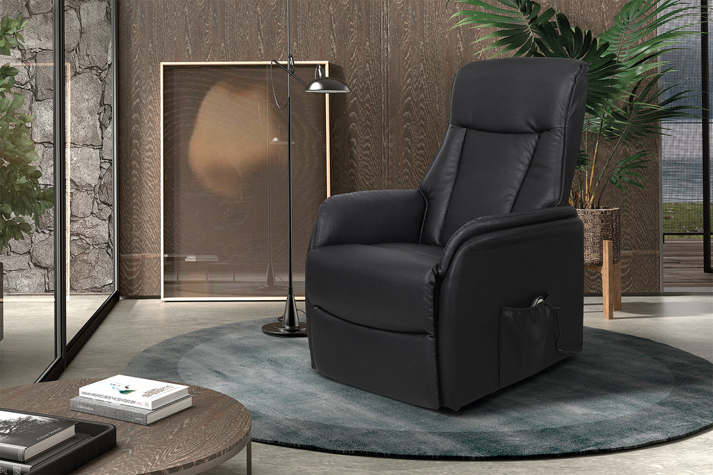 Elektrische Relaxfauteuil met lift 'Miami' PU Zwart