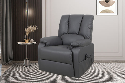 Elektrische Relaxfauteuil met lift 'Osaka' PU Grijs