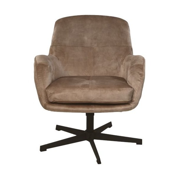 Fauteuil Cleveland - Lever/zwart - Adore/metaal - Velaria Interiors