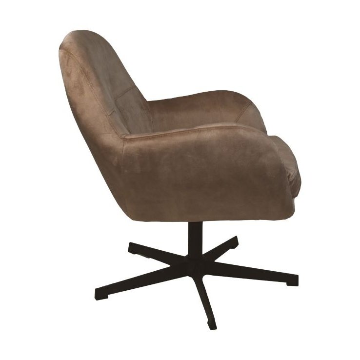 Fauteuil Cleveland - Lever/zwart - Adore/metaal - Velaria Interiors